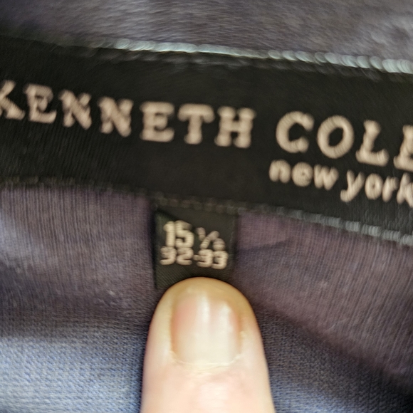 Kenneth Cole black long sleeve button down dress shirt men's size 15 - Picture 4 of 5